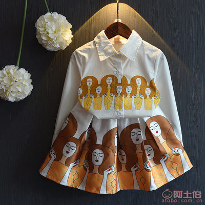 【P廠家直批2016秋季最新款女童時尚潮品印花襯衫花布短裙兩件套LIN60868】溫州市甌海梧田向前走童裝網店 - 產品庫