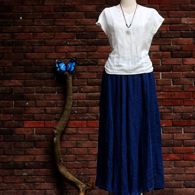 【2015春夏中式亞麻提花小V領長后擺修身女襯衫上衣】價格_廠家_圖片 -