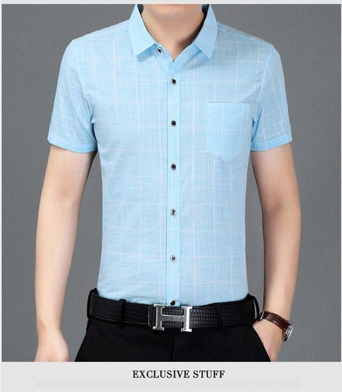 湯河之家 2020短袖襯衫爸爸裝男士夏季格子襯衣 郵樂(lè)網(wǎng)