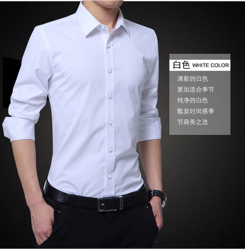 湯河之家 春季男式長袖襯衫商務休閑大碼襯衣韓版青年修身襯衫時尚休閑男裝