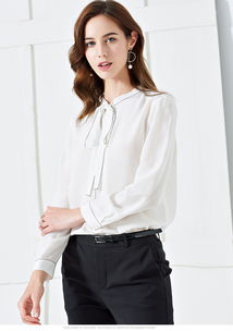 施悅名白色真絲上衣 2019春季歐美風精品女裝解析